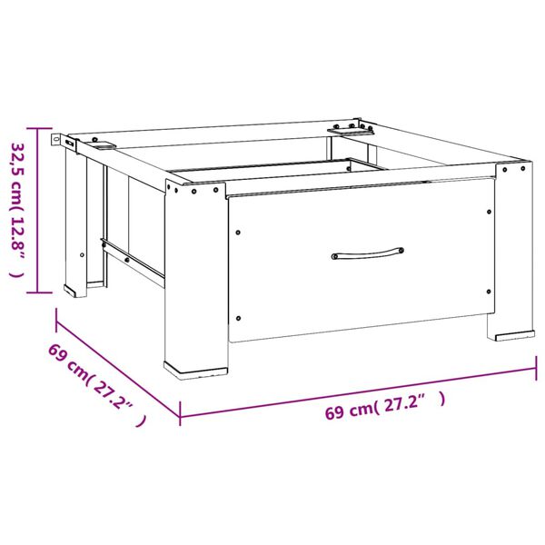 vidaXL Washing Machine Pedestal with Drawer White