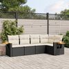 vidaXL 5 Piece Garden Sofa Set with Cushions Black Poly Rattan