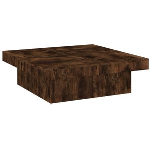 vidaXL Coffee Table Smoked Oak 90x90x28 cm Engineered Wood