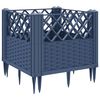 vidaXL Garden Planter with Pegs Blue Grey 43.5x43.5x43.5 cm PP