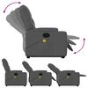 vidaXL Stand up Massage Recliner Chair Dark Grey Fabric