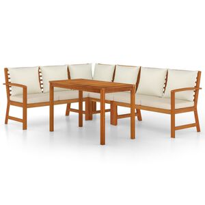 vidaXL 5 Piece Garden Dining Set with Cushions Solid Wood Acacia