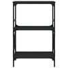 vidaXL Bookcase 3-Tier Black 59x35x90.5 cm Engineered Wood