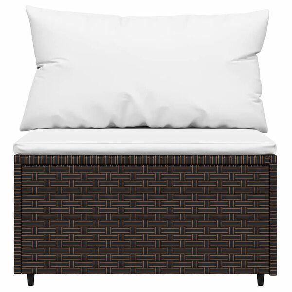 vidaXL 3 Piece Garden Lounge Set with Cushions Brown Poly Rattan