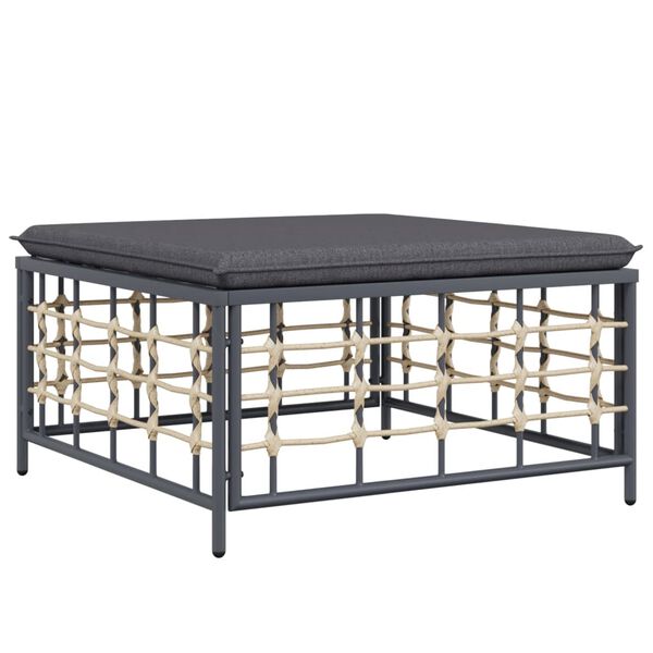 vidaXL 6 Piece Garden Lounge Set with Cushions Anthracite Poly Rattan