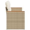 vidaXL Garden Sofa with Cushions 2-Seater Beige Poly Rattan