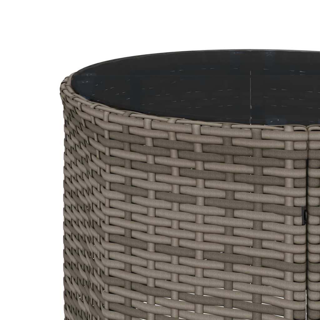 vidaXL 3 Piece Garden Sofa Set Half-Round Grey Poly Rattan