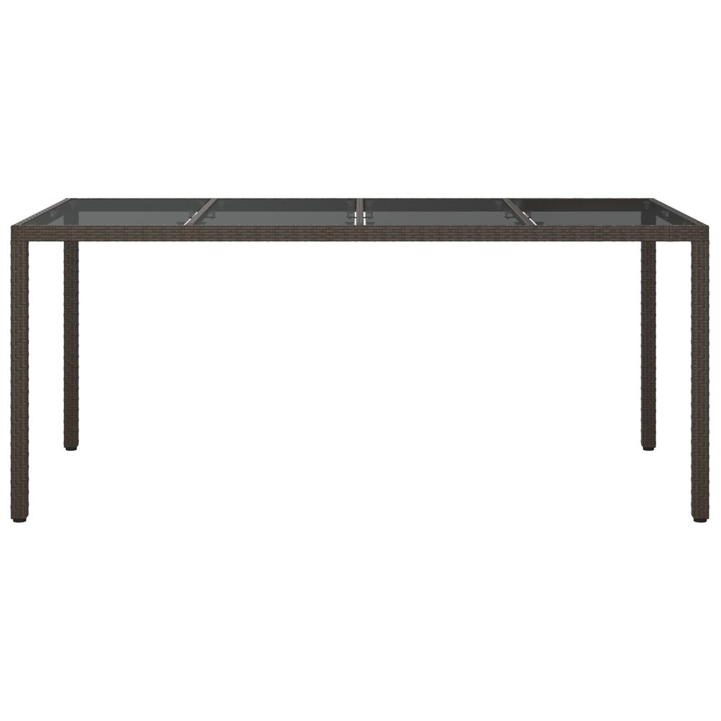 vidaXL Garden Dining Table Brown 190x90x75 cm Poly Rattan