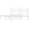 vidaXL Metal Bed Frame without Mattress with Headboard White 150x200cm