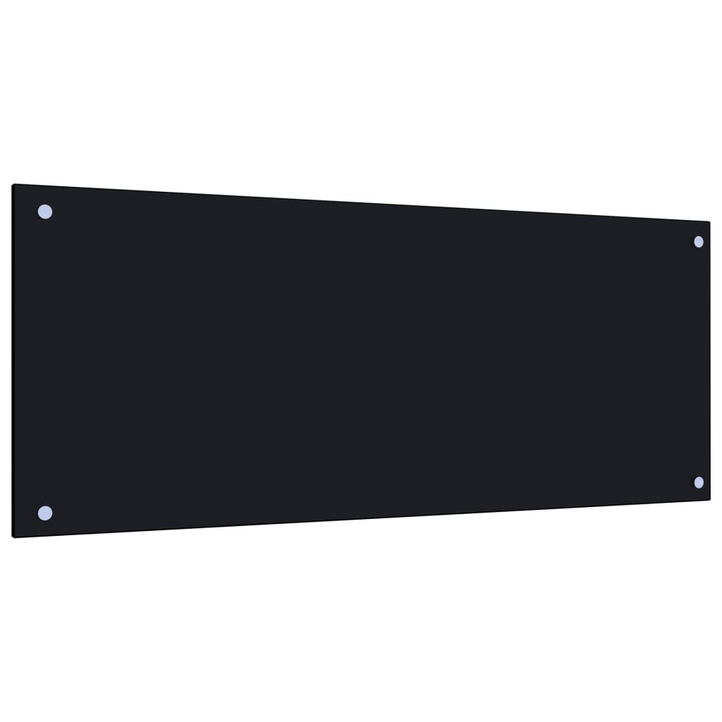 vidaXL Kitchen Backsplash Black 100 x 40 cm Tempered Glass