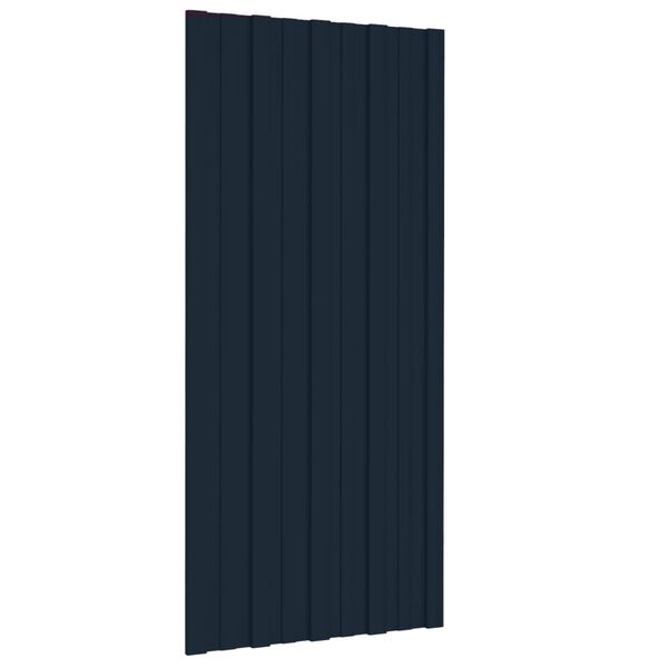 vidaXL Roof Panels 12 pcs Galvanised Steel Anthracite 100x45 cm