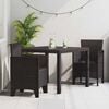 vidaXL Garden Dining Set 3 pcs Brown Polt rattan