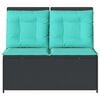 vidaXL Garden Bench with Cushion Black Poly rattan