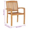 vidaXL Stacking Garden Chairs with Cushions 4 pcs Solid Teak Wood