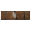 vidaXL Bench Goatskin Leather Teak