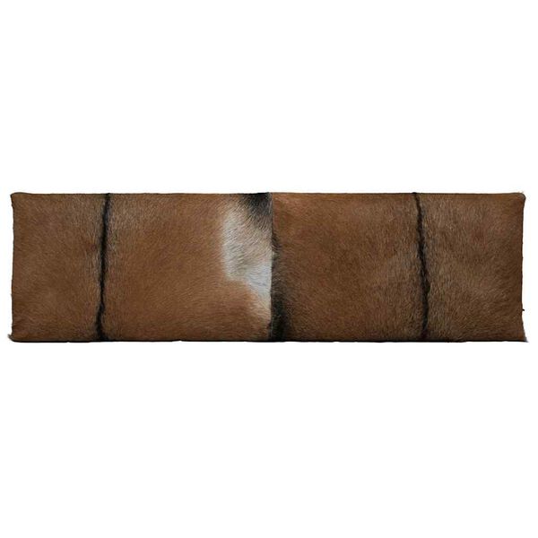 vidaXL Bench Goatskin Leather Teak