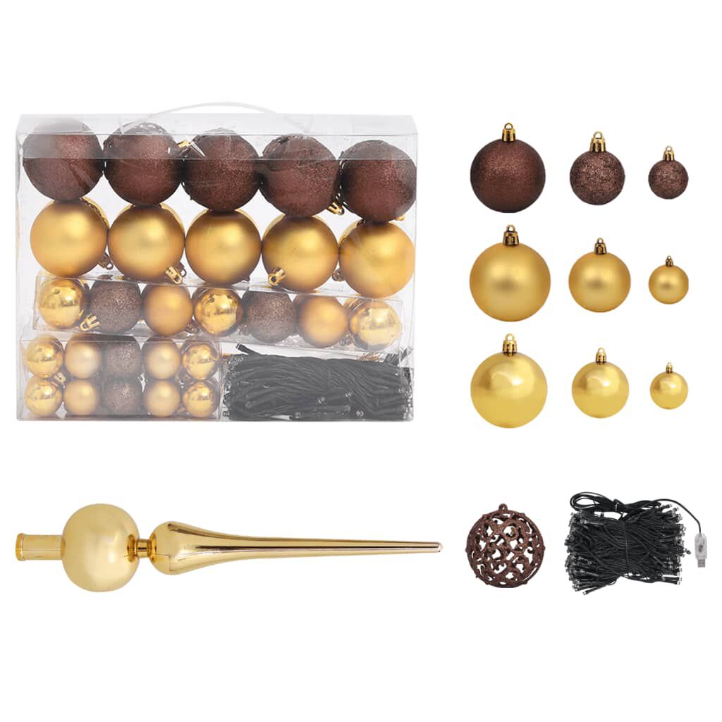 vidaXL Artificial Pre-lit Christmas Tree with Ball Set&Pinecones 240 cm