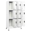 vidaXL Locker Cabinet White 90x45x180 cm Steel