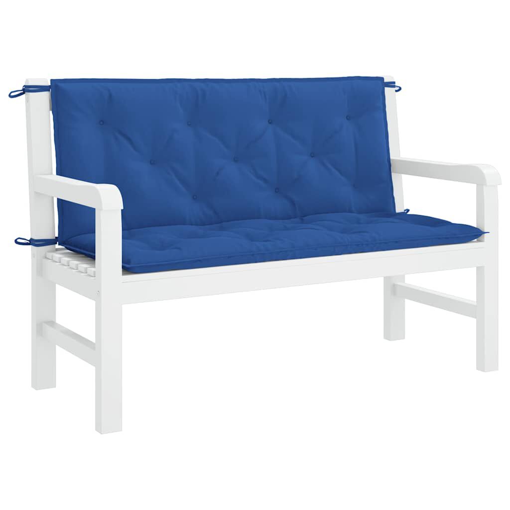 vidaXL Garden Bench Cushion Blue 120x(50+50)x7cm Oxford Fabric