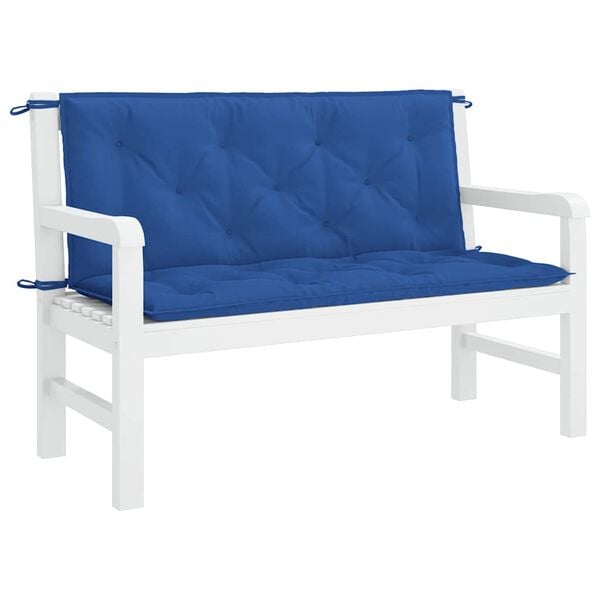vidaXL Garden Bench Cushion Blue 120x(50+50)x7cm Oxford Fabric