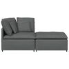 vidaXL Modular Sofa with Footstool&Cushions Fabric Dark Grey