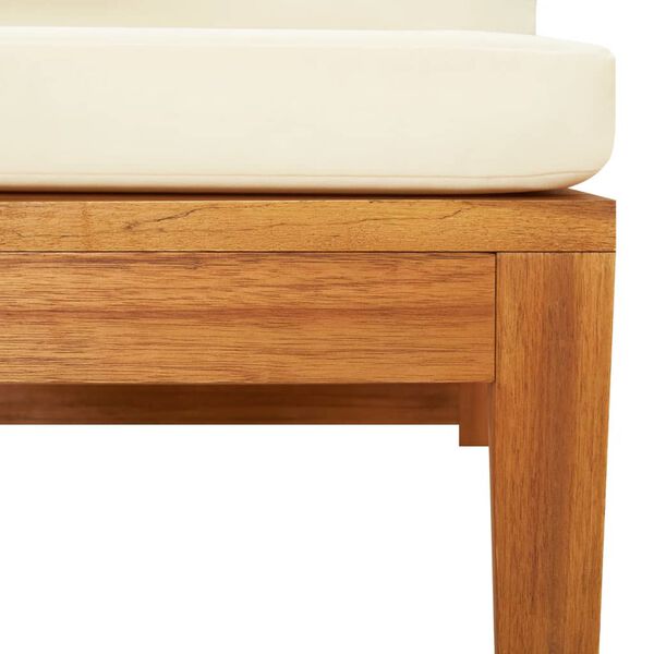 vidaXL Corner Sofa with Cream White Cushions Solid Acacia Wood