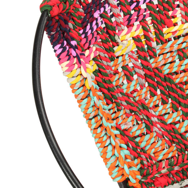 vidaXL Circle Chair Multicolours Chindi Fabric