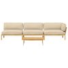 vidaXL Sofa Set with Cushion Plain 4 pcs Beige Solid Acacia Wood