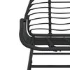 vidaXL 3 Piece Garden Dining Set with Cushions Black Poly Rattan Glass