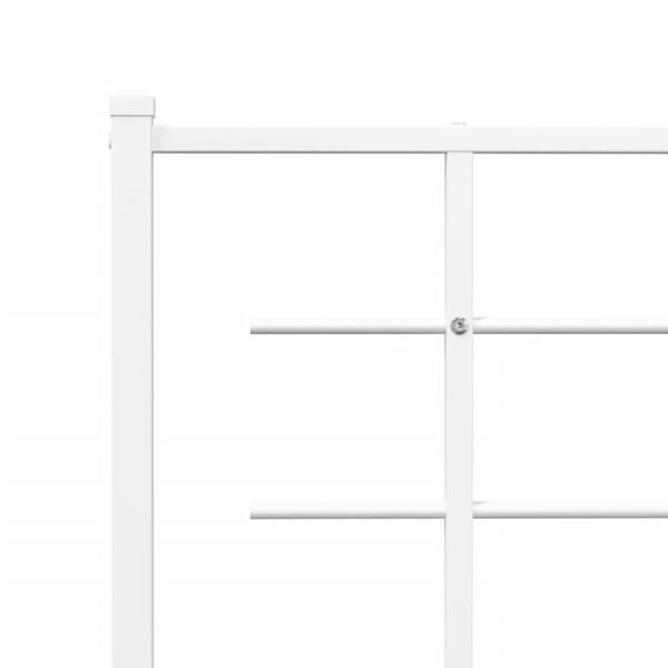 vidaXL Metal Bed Frame without Mattress with Footboard White 100x200cm