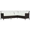 vidaXL 3 Piece Garden Lounge Set with Cushions Poly Rattan Brown