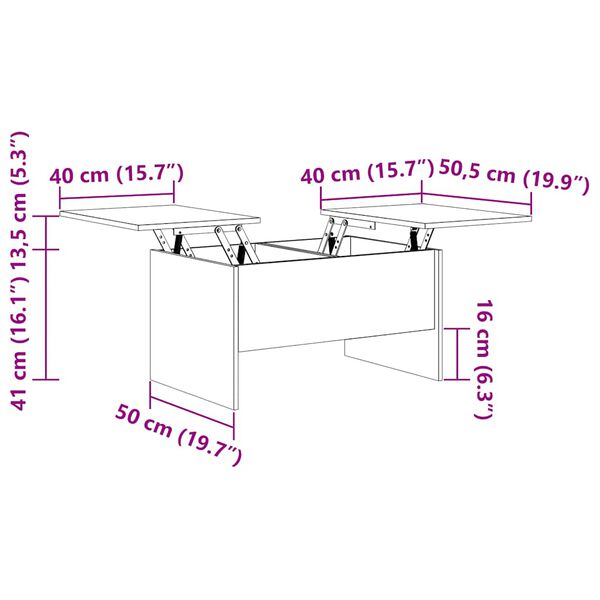 vidaXL Coffee Table Black 80x50x42.5 cm Engineered Wood