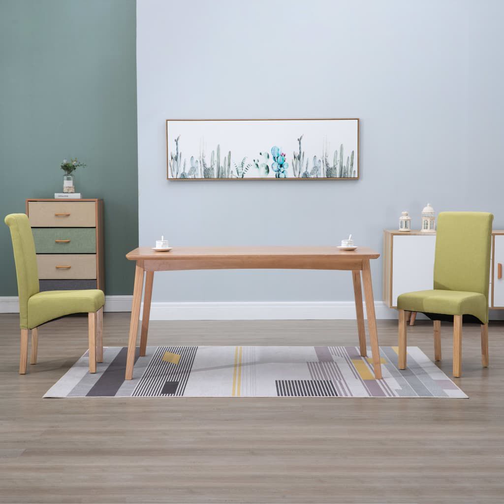 vidaXL Dining Chairs 2 pcs Green Fabric