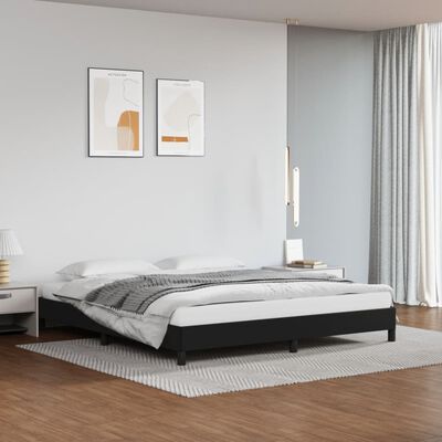 vidaXL Bed Frame without Mattress Black 183x213 cm Faux Leather