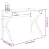 vidaXL Gaming Desk with K Shape Legs Black 110x60x75 cm