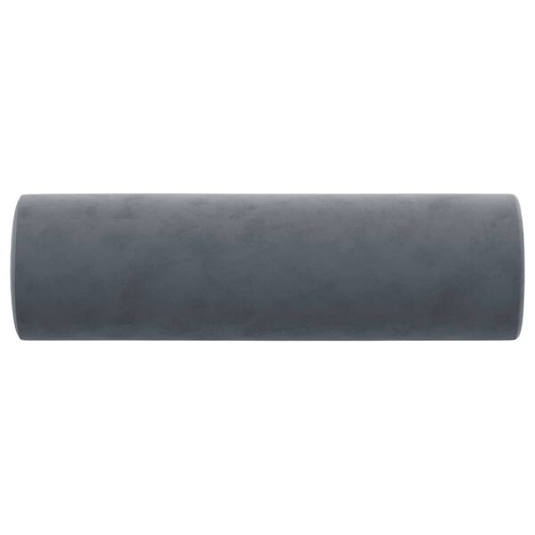 vidaXL Throw Pillows 2 pcs Dark Grey Ø15x50 cm Velvet