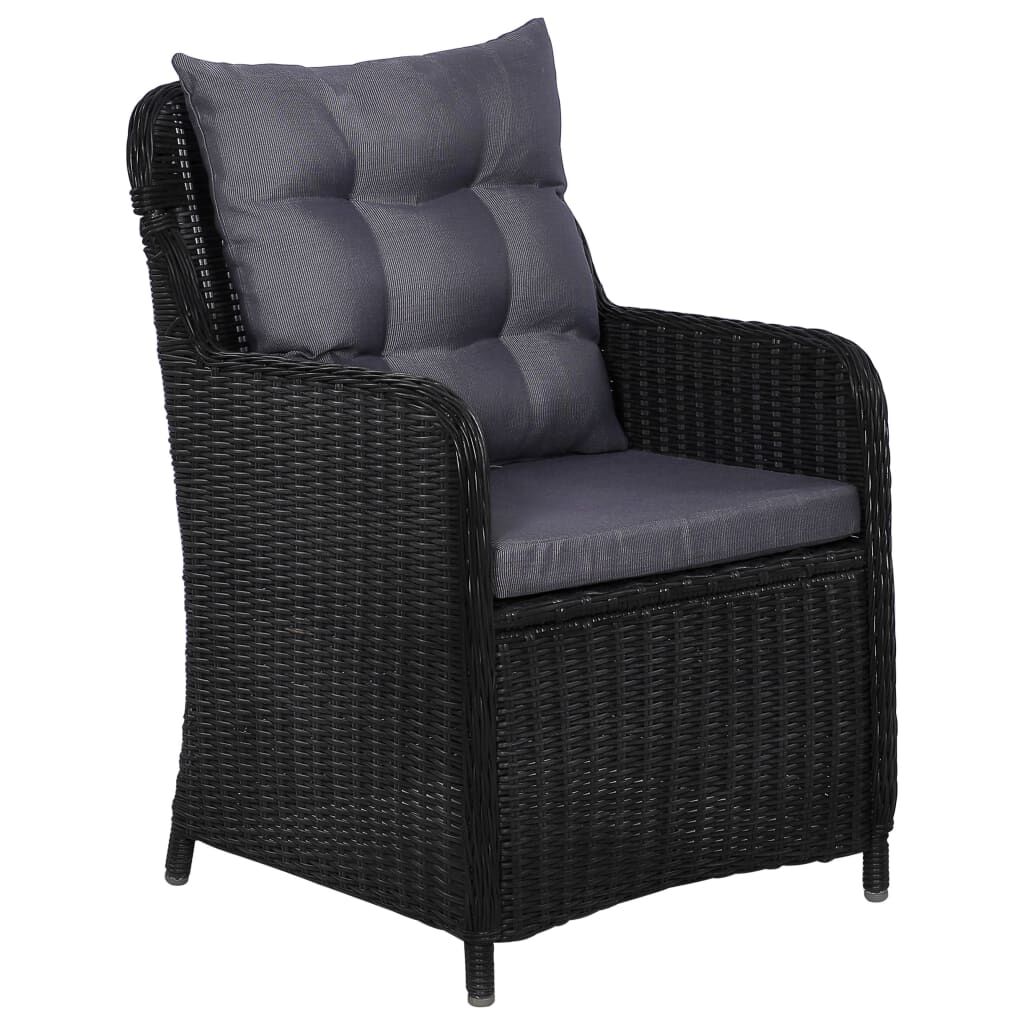 vidaXL 9 Piece Outdoor Dining Set Poly Rattan Black