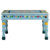 vidaXL Coffee Table Turquoise Hand Painted Solid Wood Mango