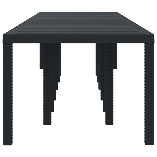 vidaXL Garden Dining Table Anthracite 400 x 100 x 73 cm Poly Rattan