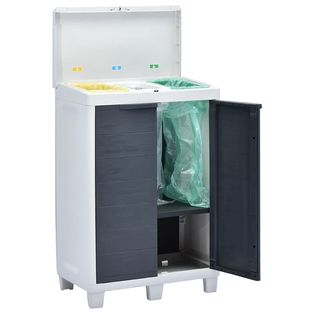 vidaXL Garden Dustbin with 3 Bags Dark Grey 65x38x102 cm