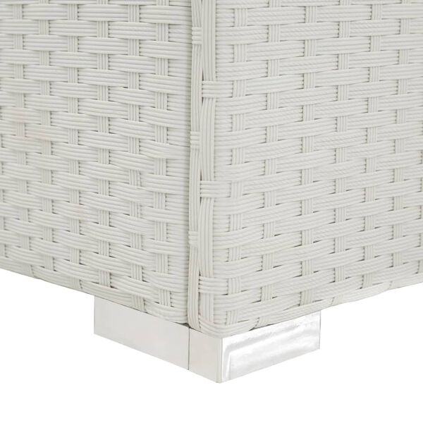 vidaXL Sun Lounger with Cushion Poly Rattan White