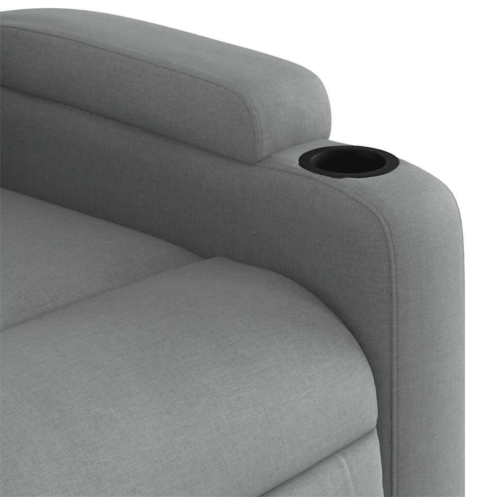 vidaXL Electric Stand up Massage Recliner Chair Light Grey Fabric