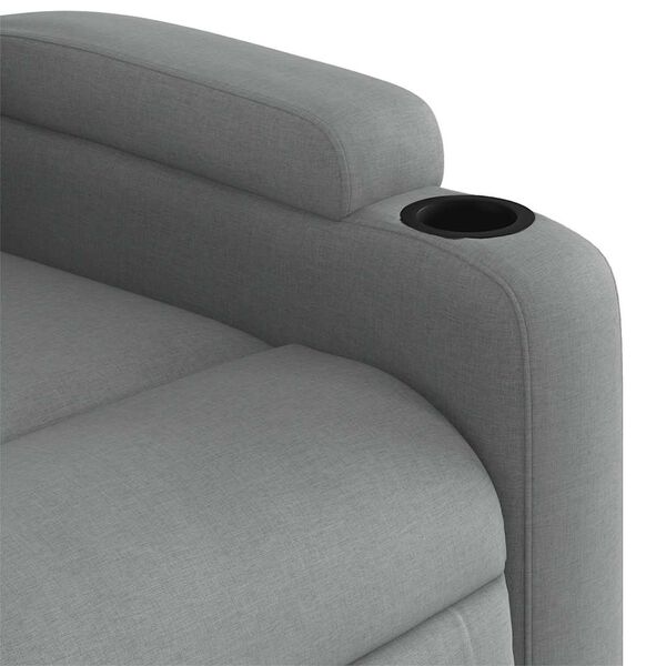 vidaXL Electric Stand up Massage Recliner Chair Light Grey Fabric