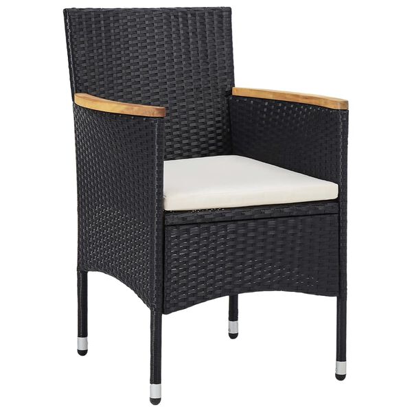 vidaXL 3 Piece Garden Dining Set Black
