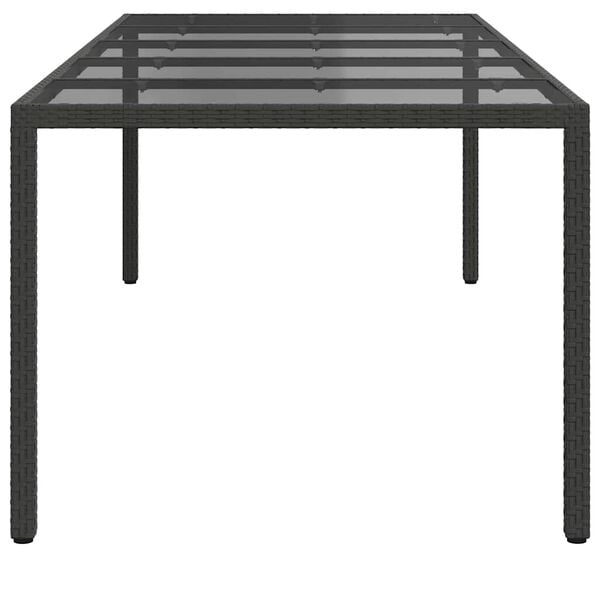 vidaXL Garden Dining Table Pure black 250 x 100 x 75 cm Poly rattan