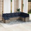 vidaXL Garden Sofa Set 8 pcs Grey and navy 297.5 x 187.5 x 85 cm