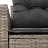 vidaXL Garden Sofa with Cushions 2-Seater Grey Poly Rattan