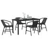 vidaXL Garden Dining Set 5 pcs Black Powder-Coated Steel