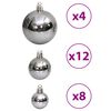 vidaXL Christmas Baubles 100 pcs Grey 3 / 4 / 6 cm