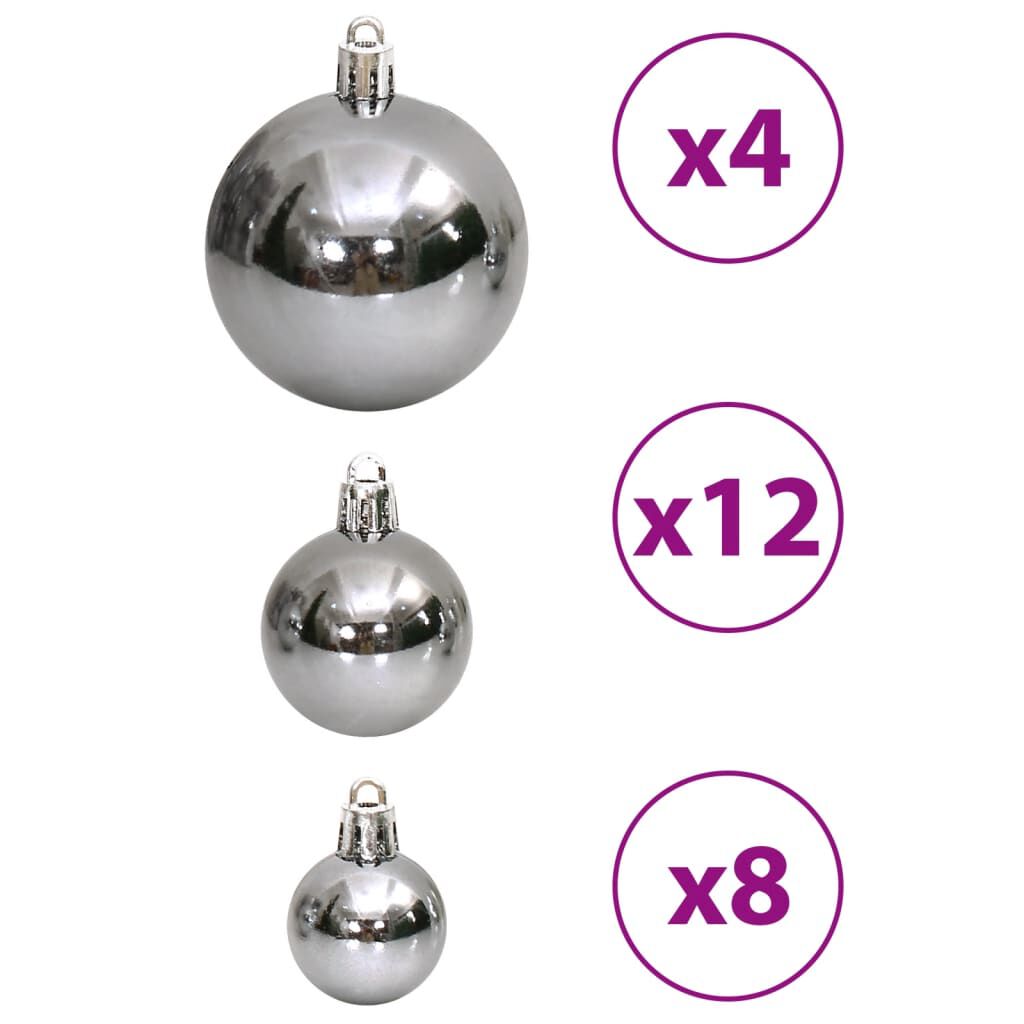vidaXL Christmas Baubles 100 pcs Grey 3 / 4 / 6 cm